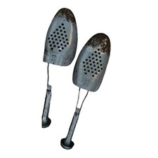Hammered Metal Adjustable Shoe Tree Shaper Stretcher Vintage Pair