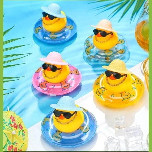 CRUISING RUBBER DUCK CLEAR WITH SWIM RING HAT NECKLACE