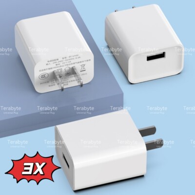 3X Universal USB A Fast Charging 5V 2A Wall Charger US Cube AC Power Adapter Lot