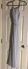 Vintage 90s Y2K Maxi Dress Dave And Johnny Size 4 USA Blue Rhinestone Side Slit