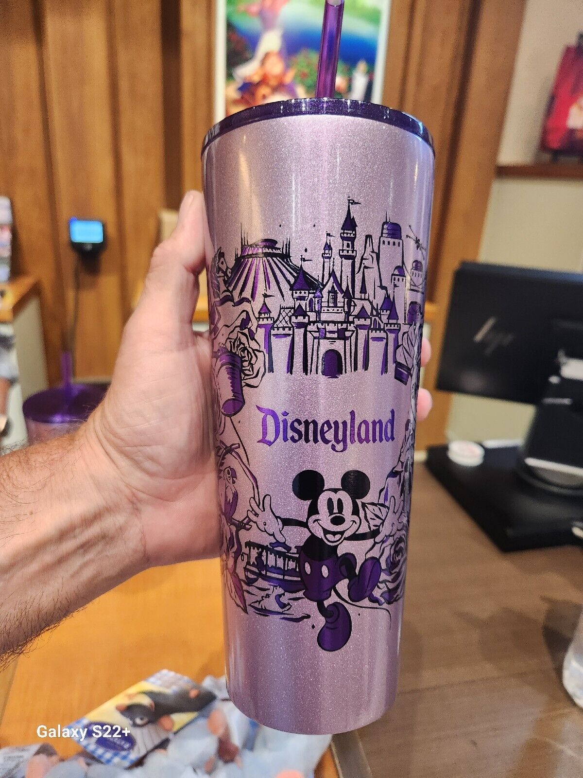 Disneyland starbucks stainless steel Mickey And Castle Purple tumbler