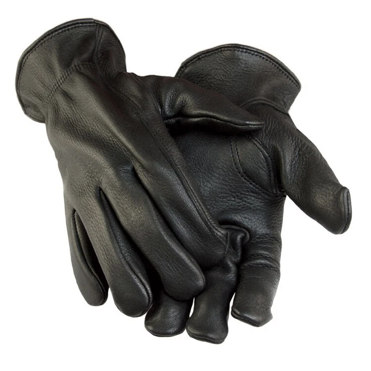Women's Casual Real Deerskin Leather Gloves, Lined, Black, Small