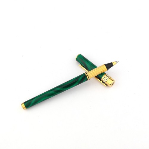 Rare Vintage Must de Cartier Trinity Malachite Lacquer Ballpoint Pen - Bild 5 von 16