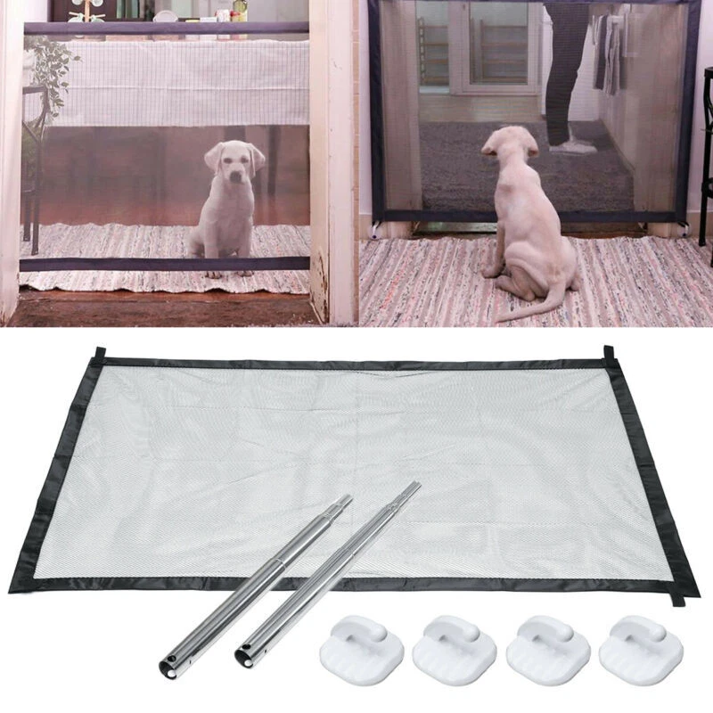Magic Folding Net Mesh Fence Pet Safety Gate Baby Enclosure Stair Kitchen Guard - Image 2 of 4
