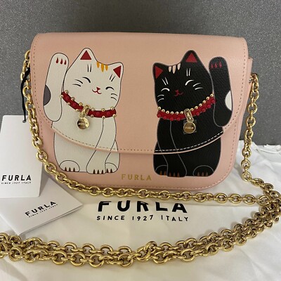 FURLA 猫デザイン レザーバッグ FURLA Little Cats Lucky Cats Manekineko Crossbody Bag