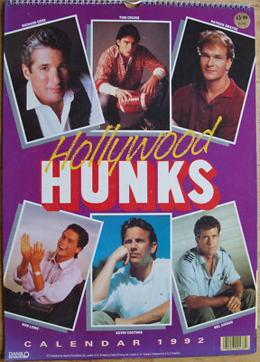 Hollywood Hunks Kalender 1992 Format 30 x 42 cm 12 Poster Swayze Costner Gere