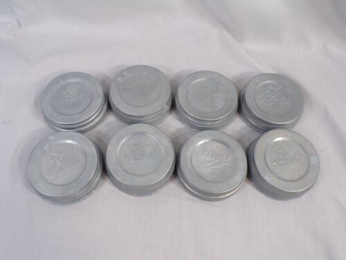 Lot of 8 Zinc Caps For Ball Mason Jars Bullseye w/numbers Glass Inserts