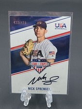 2018 Nick Sprengel /499 Rookie Rc Autograph Panini USA Stars And Stripes
