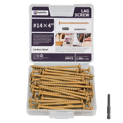 Lag Screws 4 Inch, 50PCS Heavy Duty Construction Screw, Structural Wood Screw #1