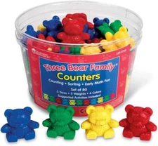 Learning Resources Bear Counters Set, Counting, Color & Medium, Multi-color 