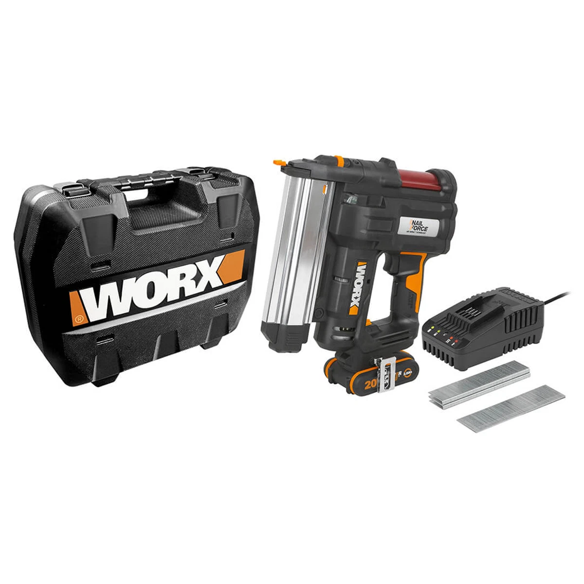 Worx WX840 20V Max Li ion PowerShare Cordless 18 Gauge Nail and