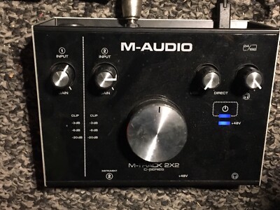 M-Audio MTRACK2X2 W/ Box And Manual + Gosh Rean Pro Microphone Cable X2
