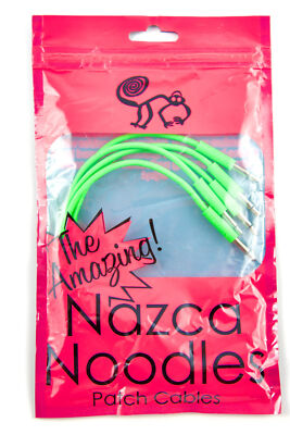 Grüne Patchkabel ''Nazca Noodles'' mit 50 cm im 5er Pack für DJs und Producer