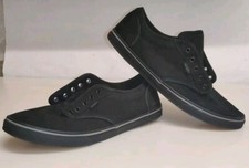 Vans Off The Wall Old Skool Black Skateboard Low Top Shoes Women 8.5 No Laces