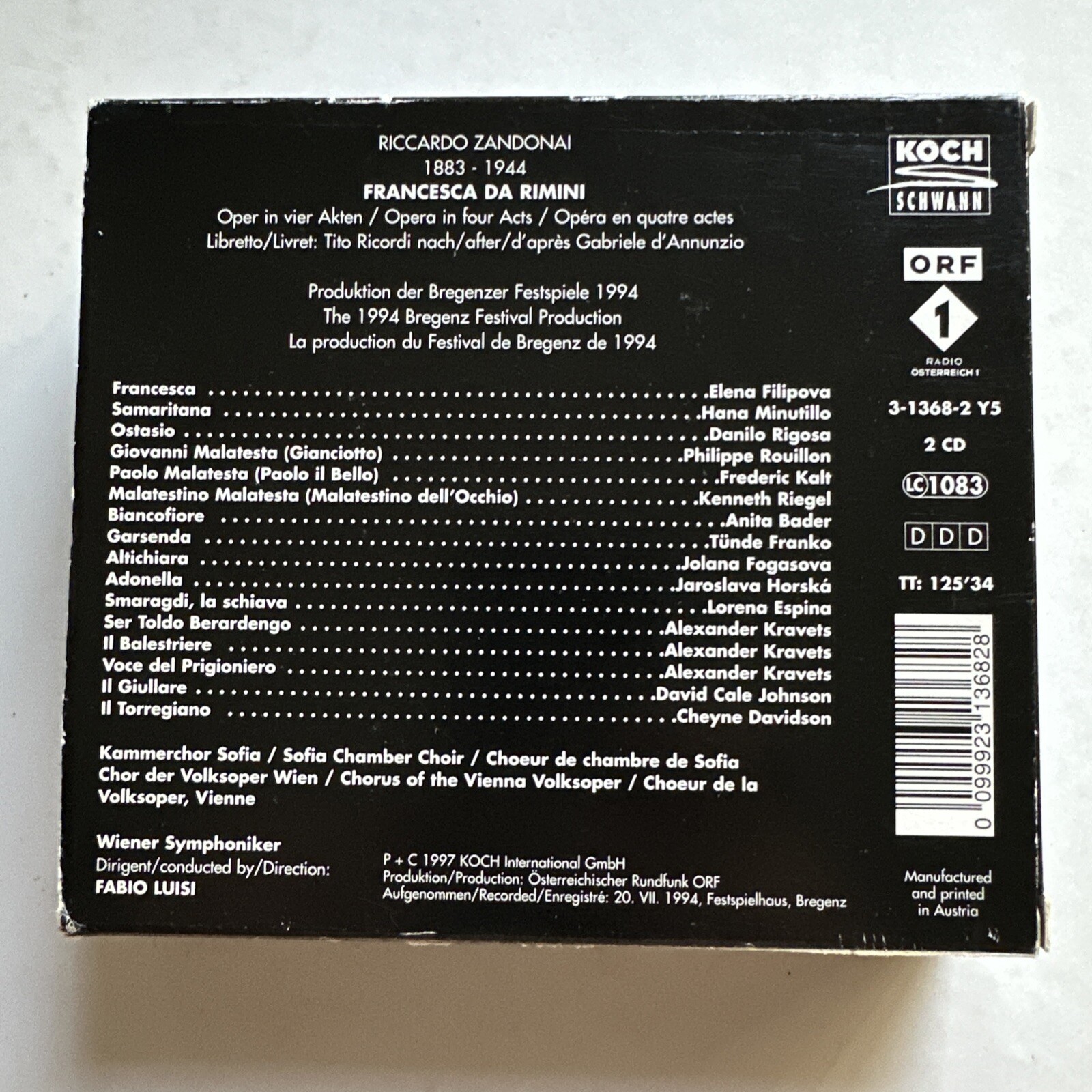 Riccatdo Zandonai Francesca Da Rimini 2 CD Box Set eBay