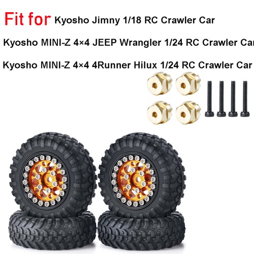 FLYXM 4pcs Rims Wheels Tires for RC 1/24 Kyosho Mini-Z 4x4 1/18 Jimny 1/24 SCX24 - Picture 14 of 20