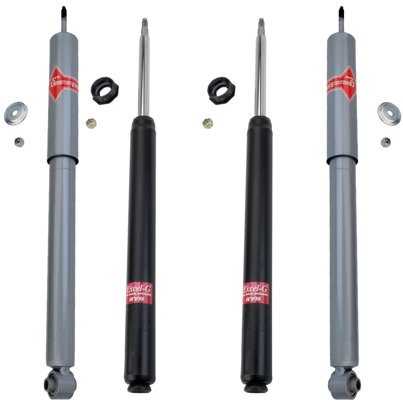KYB Front Gas Strut Cartridges & Rear Shock Set For Porsche 924 944 Direct Replacement