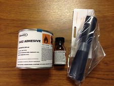 BLUE HYPALON Repair Kit FABRIC Inflatable Boat Patch 2 Part Bostik 2402 Glue NEW