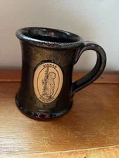 Sunset Hill Stoneware Large Black Drip Glazed Neenah Wisconsin Pottery Coffee Mu