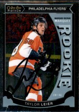 Taylor Leier Signed Auto 2015-16 O-Pee-Chee Platinum card Philadelphia Flyers