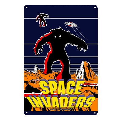 Videospiel Metall Poster Blechschild Plakette Space Invaders