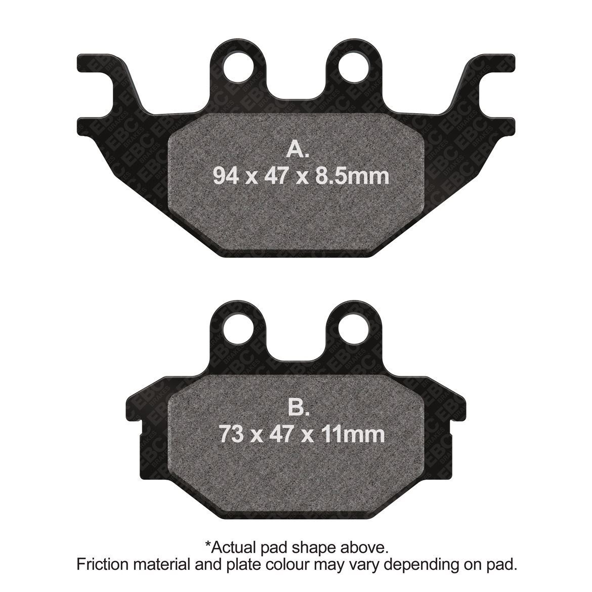 EBC Motorcycle Brake Pads Rear Kymco MXU 500i DX 2012 - 2013