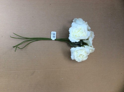 Bunches x5 Open Ivory Roses Artificial Silk Flowers (10 Blooms Total) Pack x2 - Picture 2 of 2