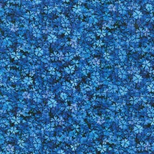 Fabric Flowers Royal Blue Imaginings on KAUFMAN Cotton 1/4 yard K3313