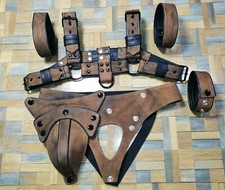 Mens Leather 'H' Bulldog HARNESS brown and black adjustable straps,Jockstrap