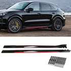 For Porsche Cayenne 86.6" Side Skirt Extension Rocker Panel Splitter Glossy+Red