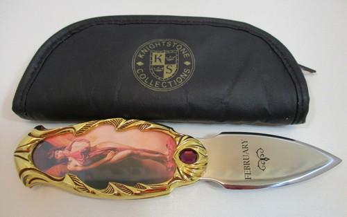 Franklin Mint Knightstone Sculpture Collector Knife Birthstone “February” - Picture 11 of 12