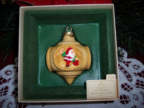 Vintage 1983 ~ Santa's On His Way ~ Dioramaszenen ~ Hallmark Keepsake Ornament - Bild 1 von 5