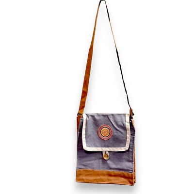 Canvas Umhängetasche Vintage Schultertasche mit Reißverschluss & Knopfverschluss