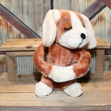 1976 DAKIN Kissing Hugging Plush Dog Puppy Stuffed Animal Right Half
