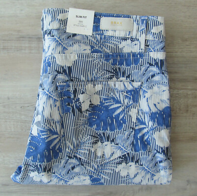 BRAX MARY C CAPRI HOSE Gr. 36 38 40 42  K blau gemustert Col. 23 *NEU* 89,95 