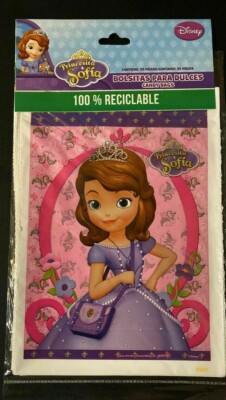25 pcs Princess Sofia Birthday Party Supplies Favors Treat Candy Loot Bags