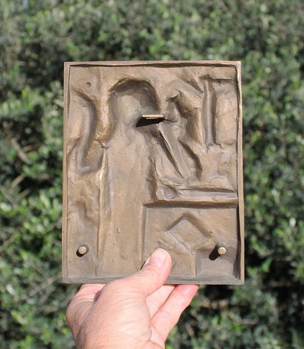 Germany, St Gertrud, Benedictine nun, bronze 195x165mm, E. Weinert - Picture 2 of 3