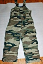 Walls Boys Kidz Grow System Green Camo Hunting Insulated Bib Overalls Pants Med