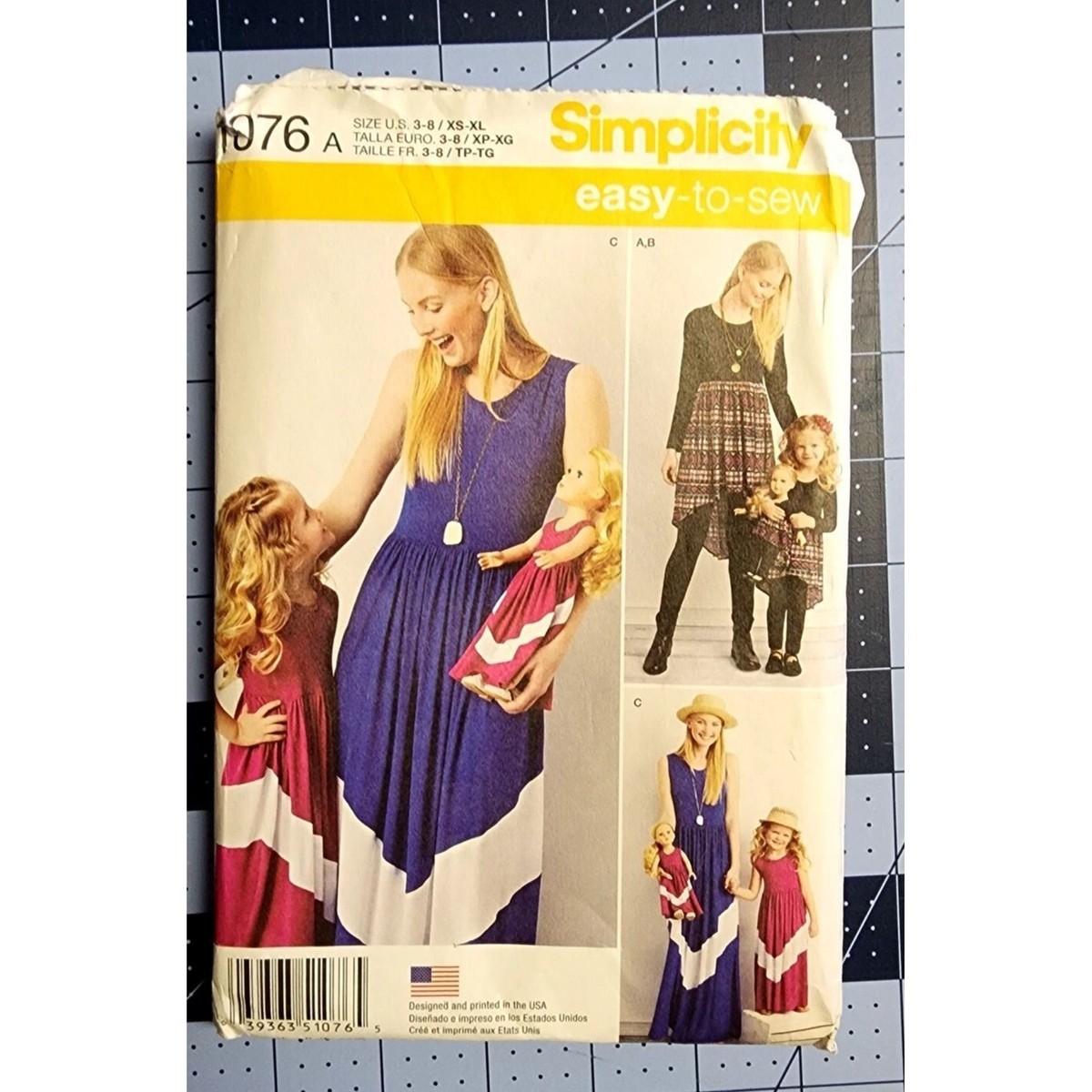 Simplicity 1076 Mommy & Me Leggings, Maxi Dress, Tunic & 18" Doll Clothes |  eBay