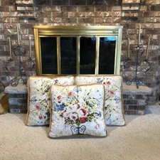 3 Decorative Pillows 21" x 21" Mixed Silk w/Fringe