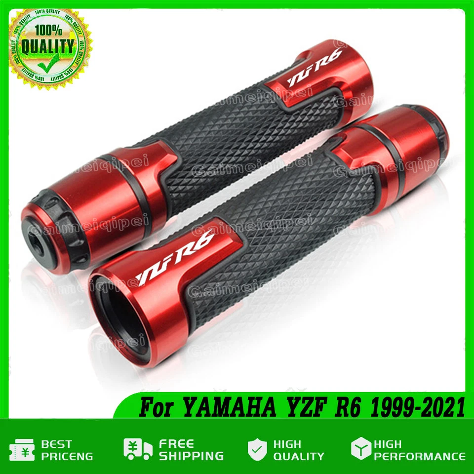 Universal Motorcycle Accessories Handlebar Grips For YAMAHA YZF R6 7/8" 22 MM - Image 2 of 4
