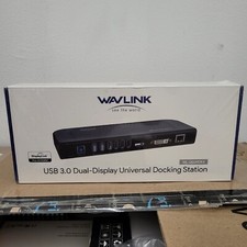 WAVLINK USB 3.0 Universal Docking Station Dual Display with HDMI DVI/VGA