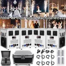 4PCS Cold Spark Machine DMX Firework Machine DJ Stage Effect with Flight Case