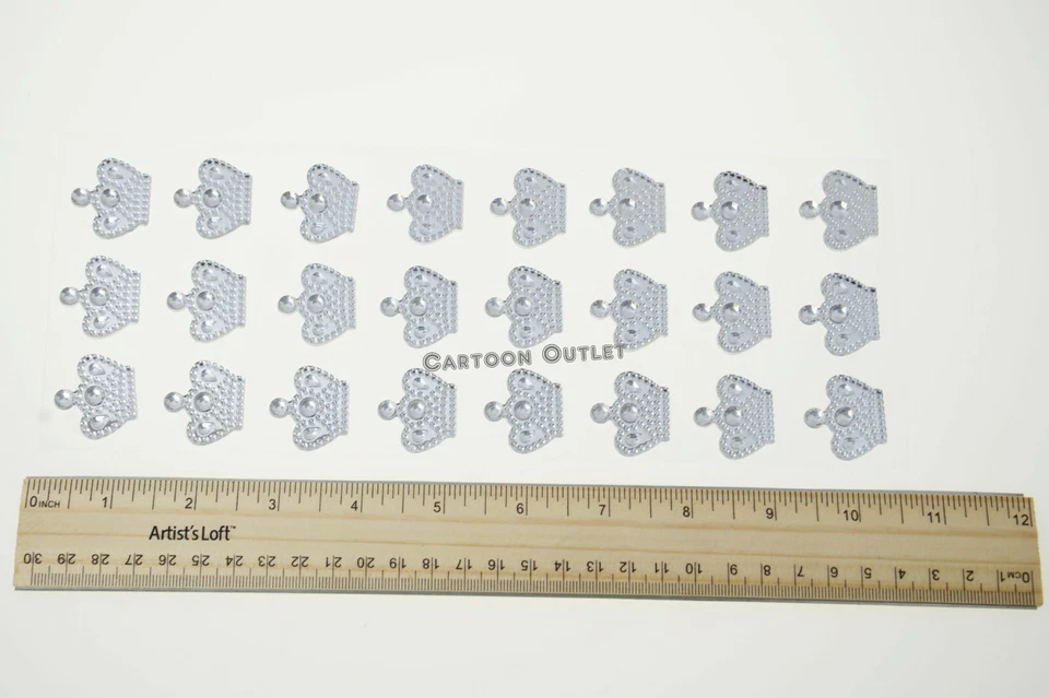 PLATA CORONA PRINCESA PRÍNCIPE SUMINISTROS FIESTA PEGATINAS BABY SHOWER DECORACIÓN BODA Foto 3 de 4