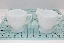 Fenton White Milk Hobnail Glass Cream & Sugar set in excellent condition