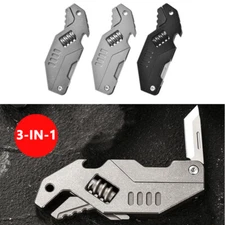 EDC Titanium Adjustable Wrench Pocket Folding Knife Opener Keychain Multi Tools