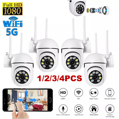 1080P 1-4 Wireless Security Camera System Smart Outdoor 5G Wifi Night Vision Cam