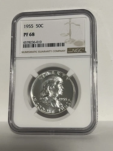 PF68 1955 Proof Franklin Half Dollar NGC Brown Label *