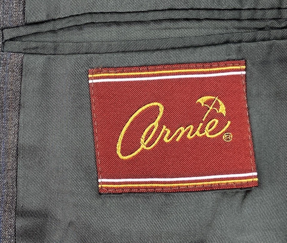 Traje De Colección Arnie Arnold Palmer Para Hombres 42R Gris Rayas Suave 2 Piezas Con Pantalones 34x31 Foto 2 de 4