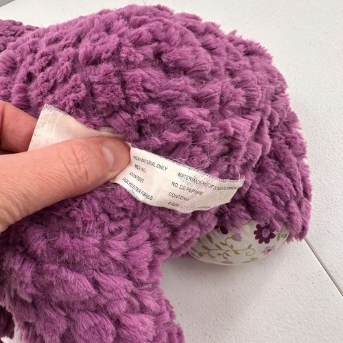 NOJO Teddy Bear Plush Purple Stuffed Floral Accents Bow 12" Quilted Valentine b - Picture 5 of 11